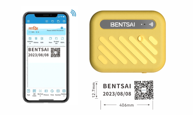 máy in date kết nối điện thoại